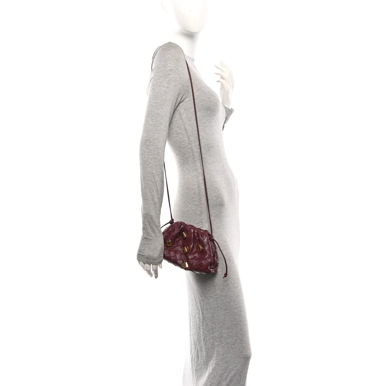 Bottega Veneta Nappa Intrecciato Studded The Mini Pouch Barolo 2 of 11