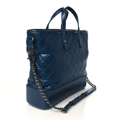 Chanel Aged Calfskin Quilted Large Gabrielle Shopping Tote Blue 3 of 10