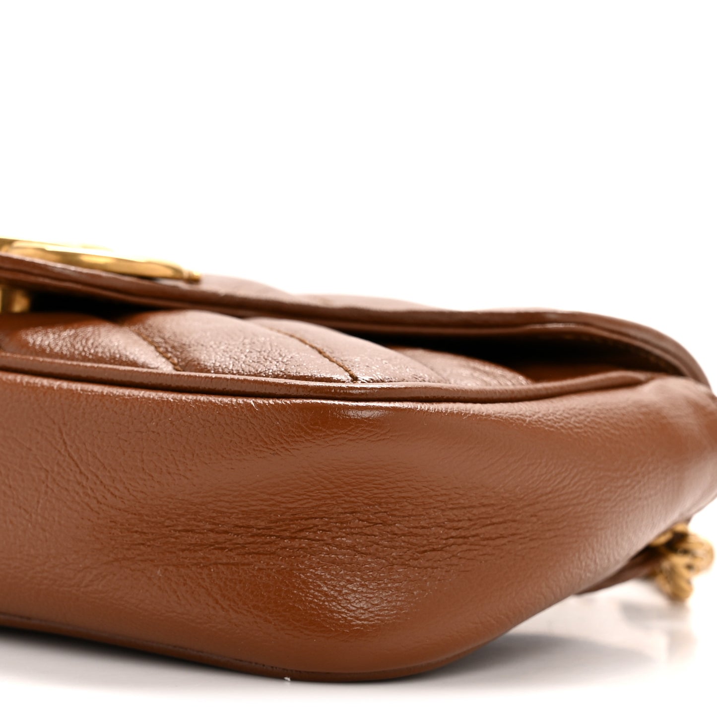 Azalea Calfskin Matelasse Diagonal Super Mini GG Marmont Shoulder Bag Cuir