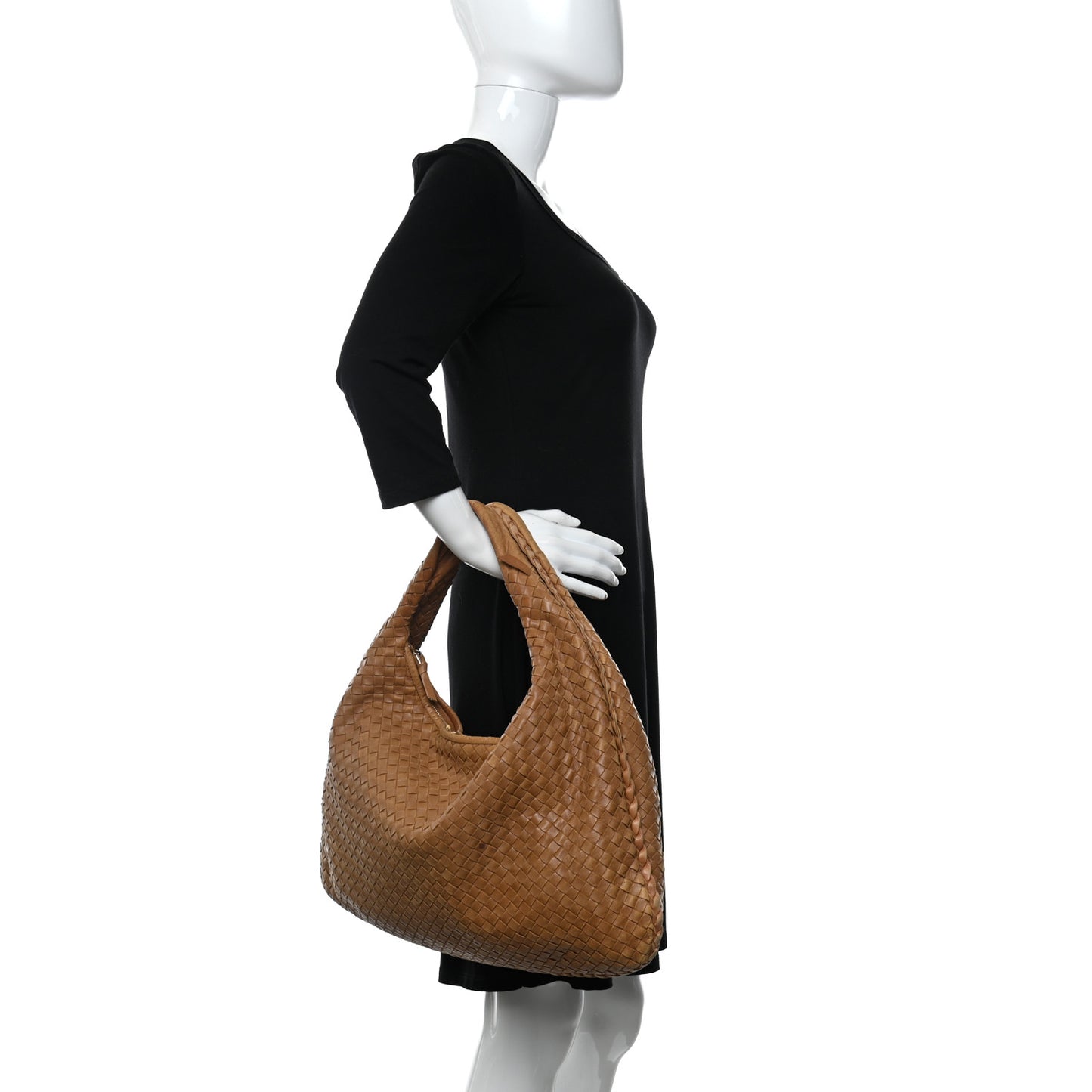 Nappa Intrecciato Large Veneta Hobo Maple