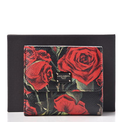 Dolce & Gabbana Dauphine Rose Print French Flap Wallet Multicolor 8 of 8
