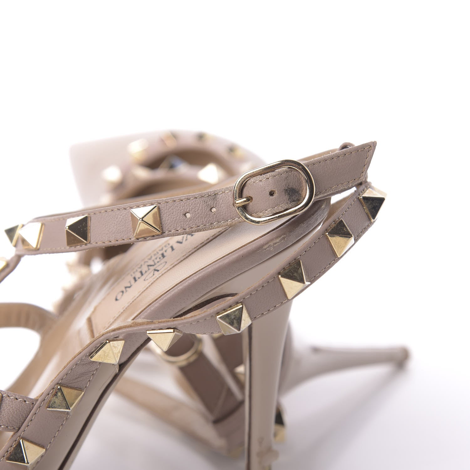 Valentino Garavani Patent Rockstud Ankle Strap Pumps 39 Poudre 11 of 12