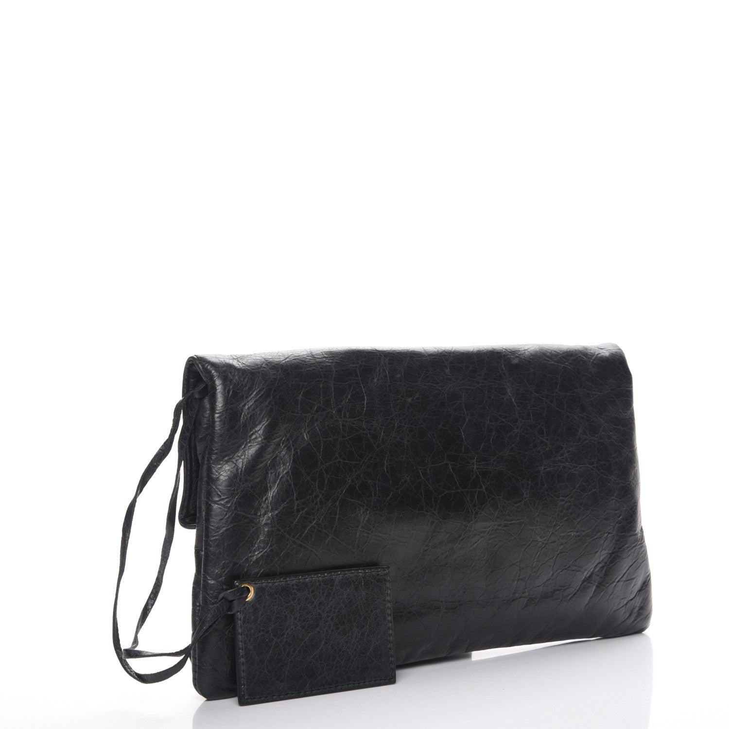 Balenciaga Agneau Giant 21 Gold Hardware Envelope Clutch Black 3 of 7