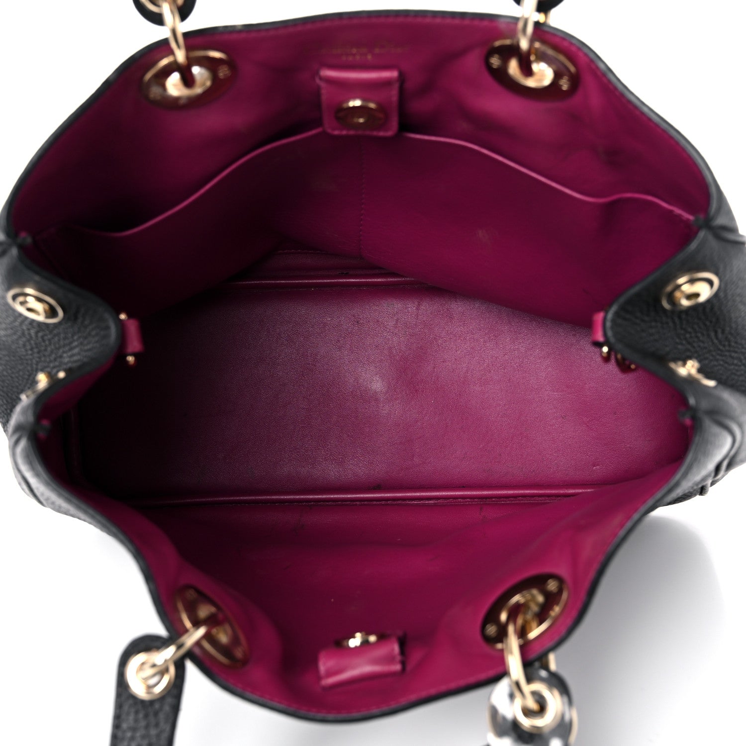 Christian Dior Bullcalf Large Diorissimo Tote Black Rose Indien 6 of 30