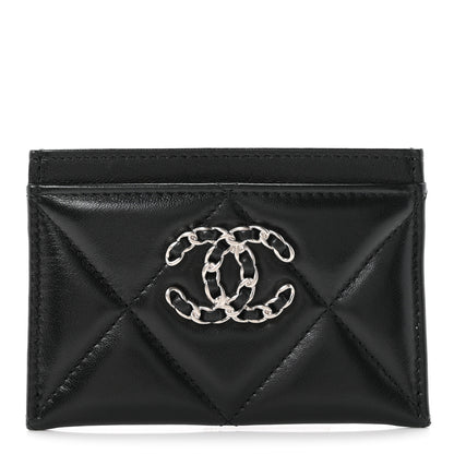 Chanel Lambskin Quilted Chanel 19 Card Holder Black 1 of 9