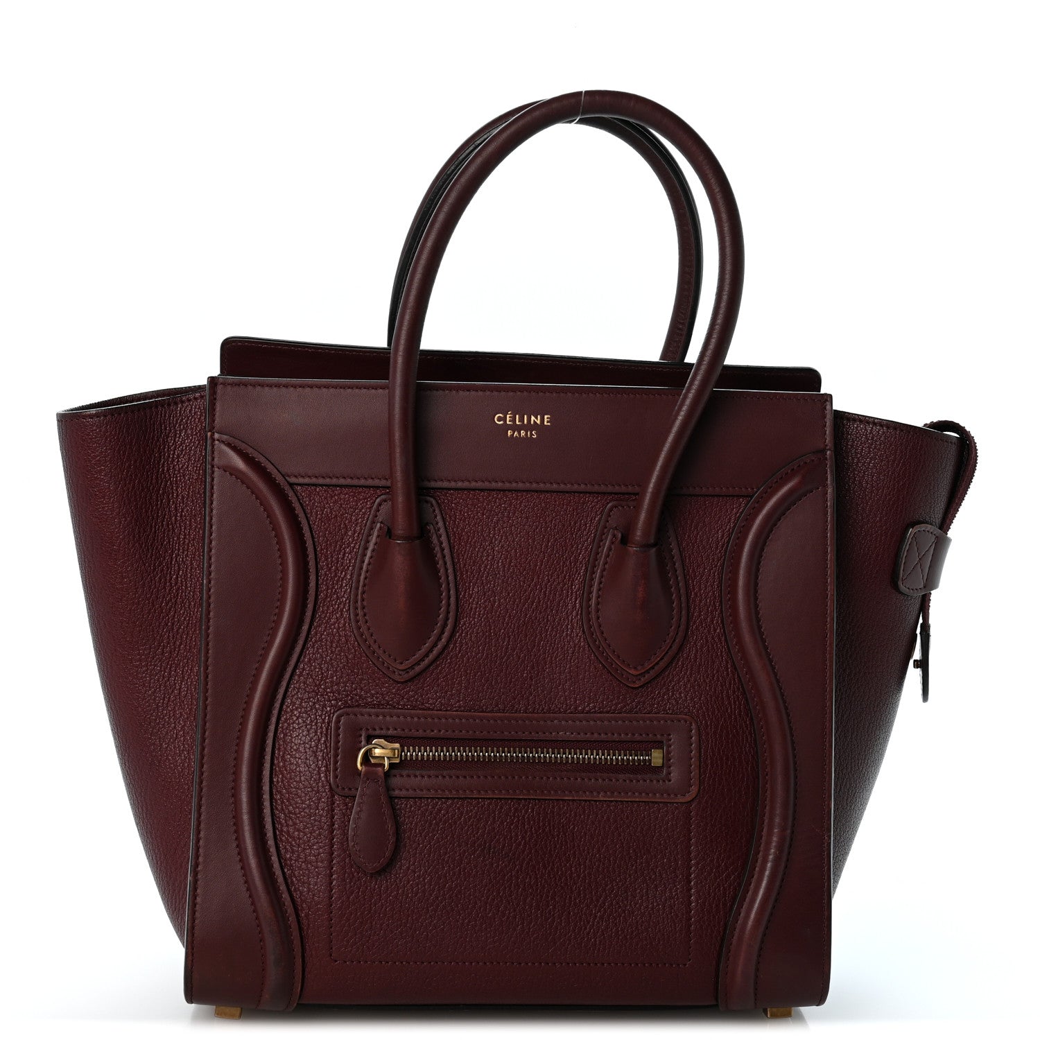 Celine Goatskin Calfskin Micro Luggage Burgundy 1 of 13