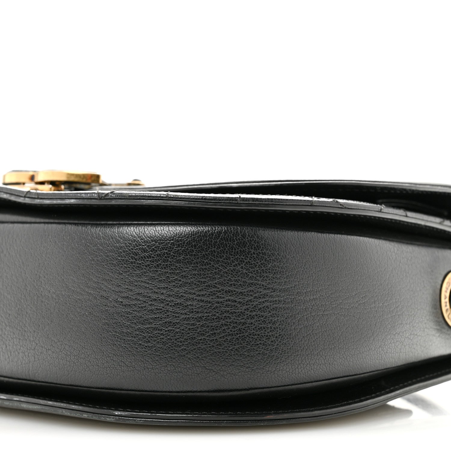 Chanel Shiny Calfskin Goatskin Quilted Medium Coco Curve Messenger Flap Black 10 of 13