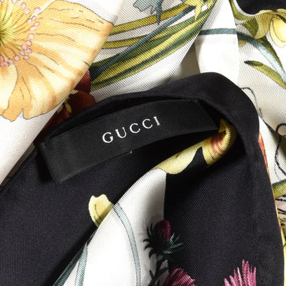 Gucci Silk Flora Infinity Chrissy Square Scarf White Black 4 of 4