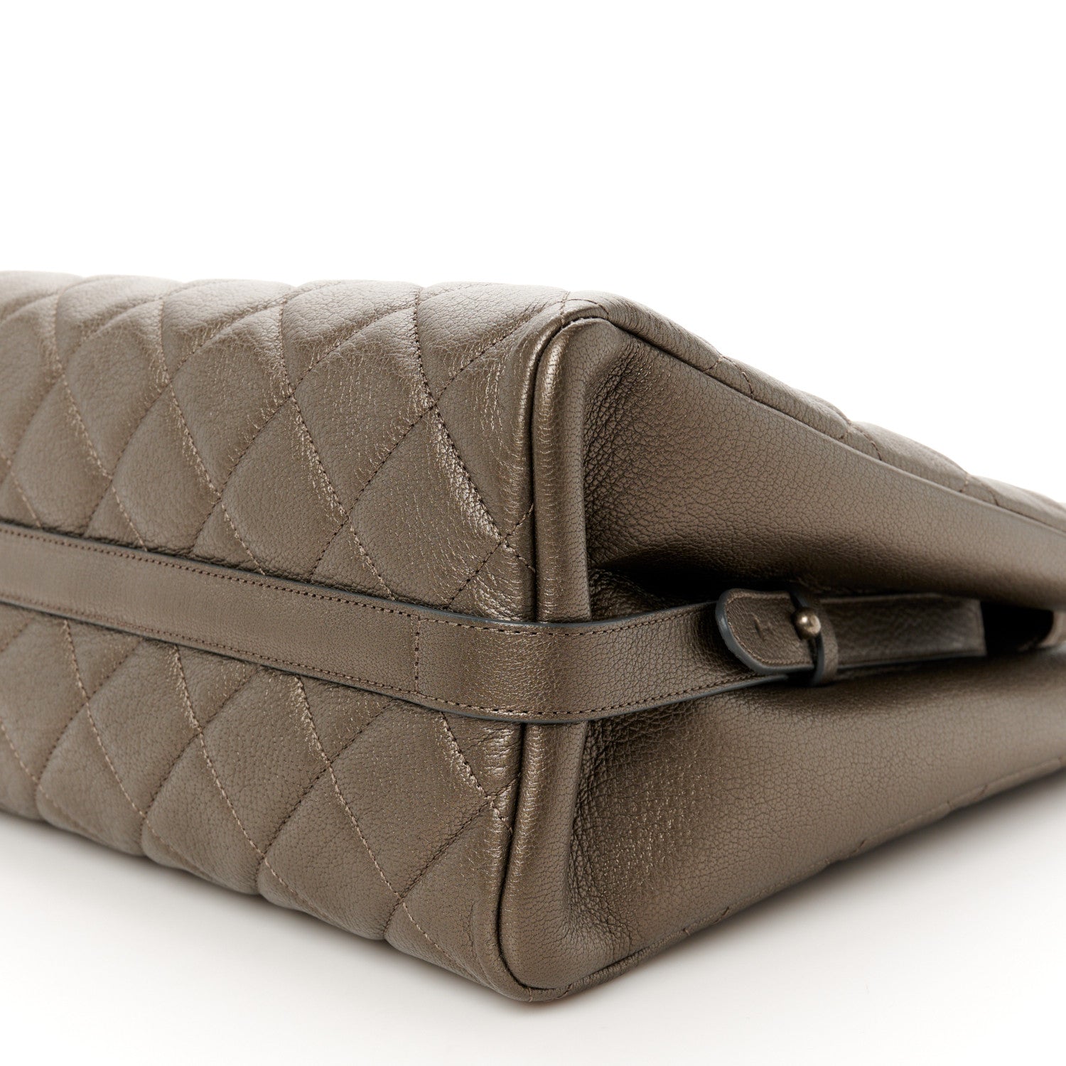 Chanel Metallic Goatskin Quilted Small City Rock Shopping Tote Silver 10 of 11
