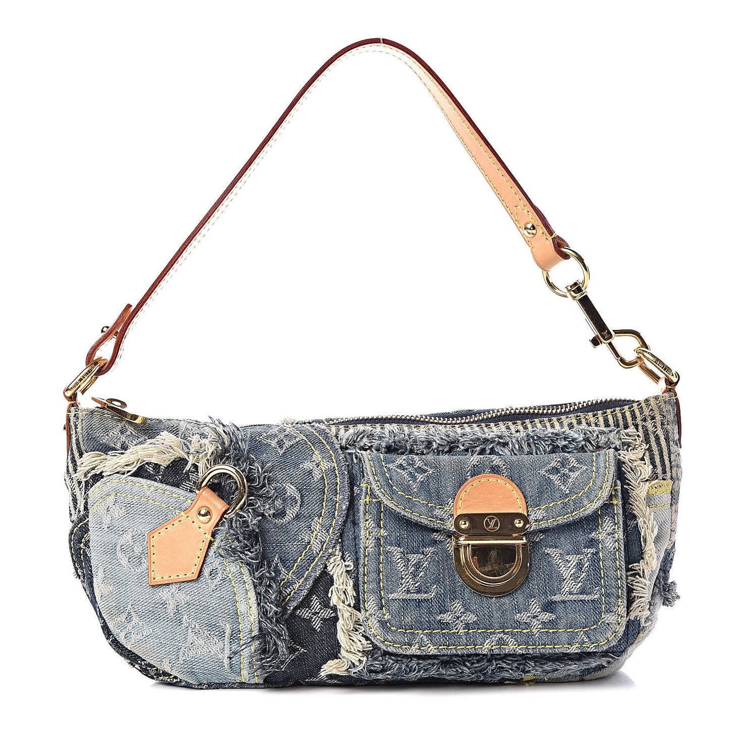 Denim Patchwork Pouchy Blue
