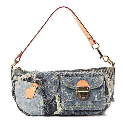Louis Vuitton Denim Patchwork Pouchy Blue 1 of 14