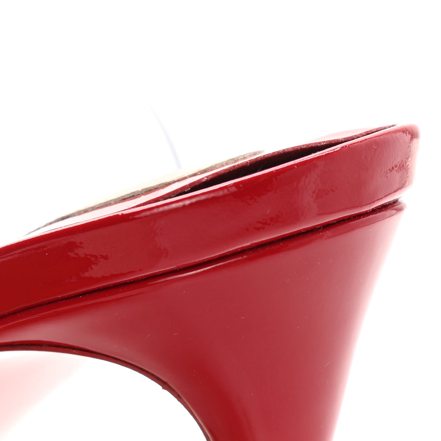 Christian Louboutin Patent PVC Just Nothing 85 Slide Sandals 35 Red 10 of 11