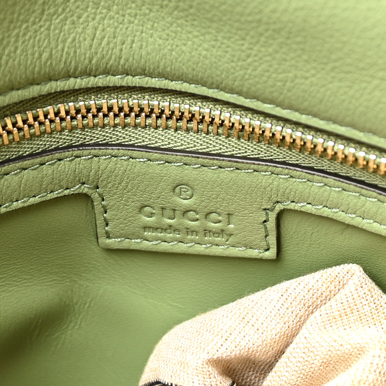 Gucci Roxy Calfskin Web Medium Blondie Top Handle Shoulder Flap Bag Salamander Green 6 of 10