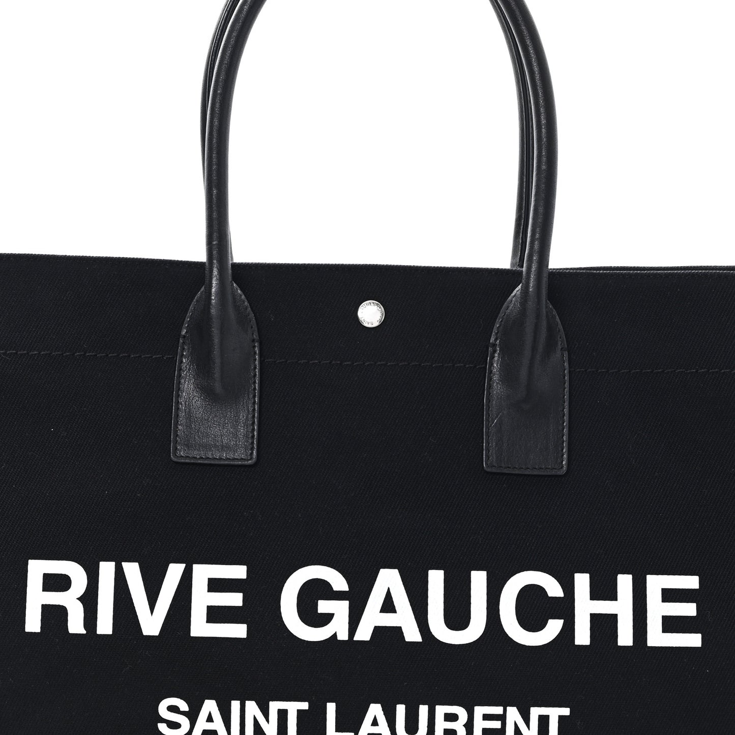 Linen Calfskin Rive Gauche Tote Black