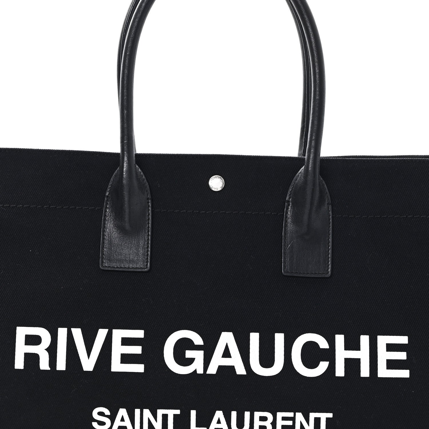 Saint Laurent Linen Calfskin Rive Gauche Tote Black 8 of 10