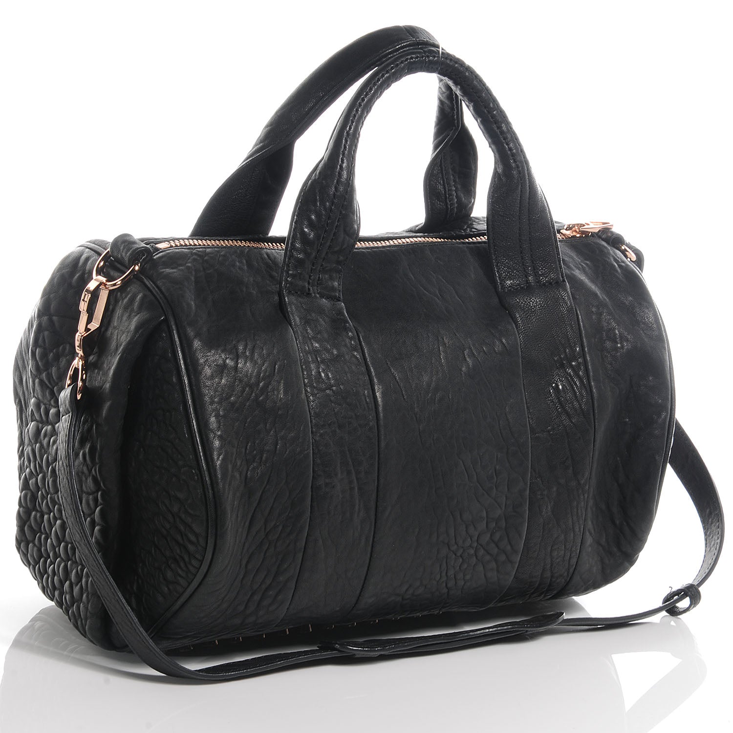 Alexander Wang Leather Rocco w Rose Gold Hardware Black 3 of 6