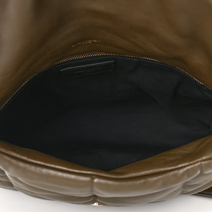 Saint Laurent Lambskin Quilted Medium Loulou Puffer Monogram Chain Satchel Seaweed 4 of 8