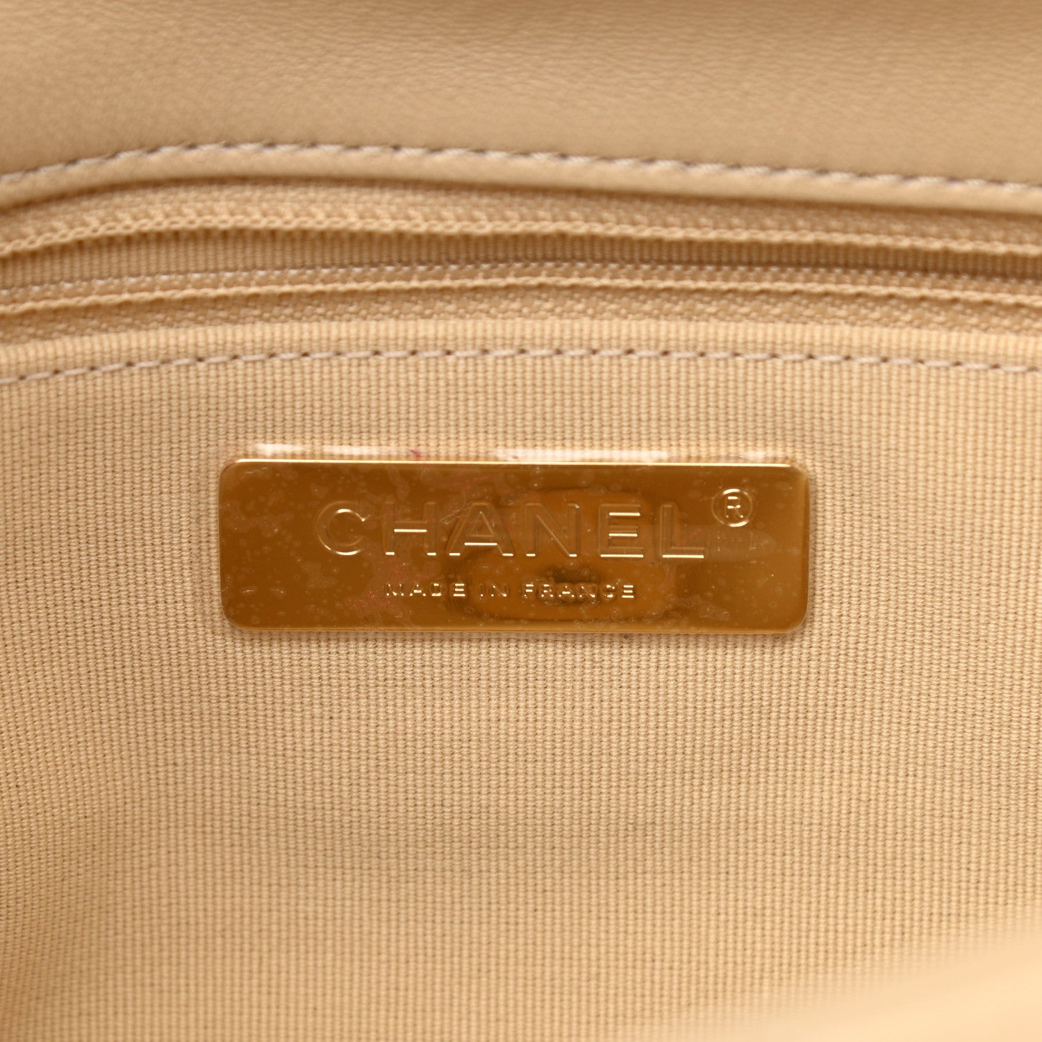 Chanel Shiny Goatskin Quilted Medium Chanel 19 Flap Beige 6 of 10