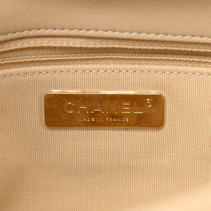 Chanel Shiny Goatskin Quilted Medium Chanel 19 Flap Beige 6 of 10