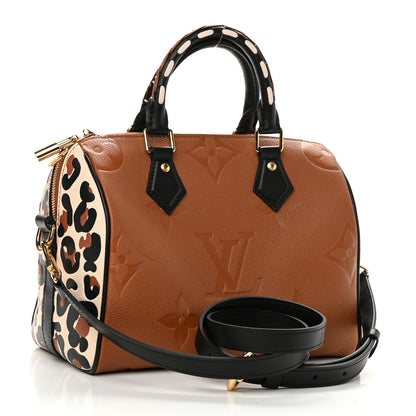 Louis Vuitton Empreinte Monogram Giant Wild At Heart Speedy Bandouliere 25 Caramel 3 of 10