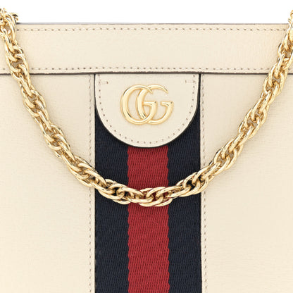 Gucci Textured Calfskin Web Small Ophidia Chain Shoulder Bag Mystic White 9 of 11