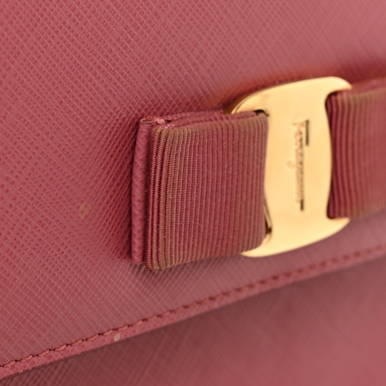 Salvatore Ferragamo Printed Calfskin Ginny Shoulder Bag Griotte 12 of 13