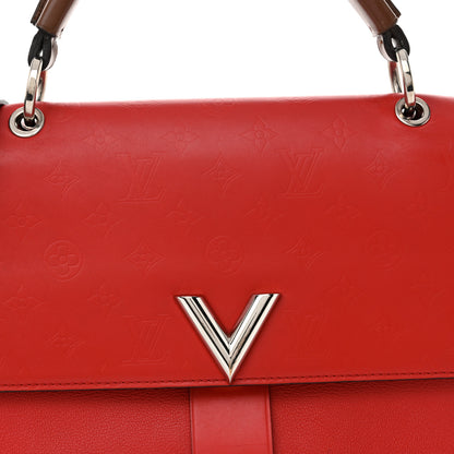 Louis Vuitton Monogram Cuir Plume Ecume Very Handle Shoulder Bag Rouge Rubis Noisette 7 of 12