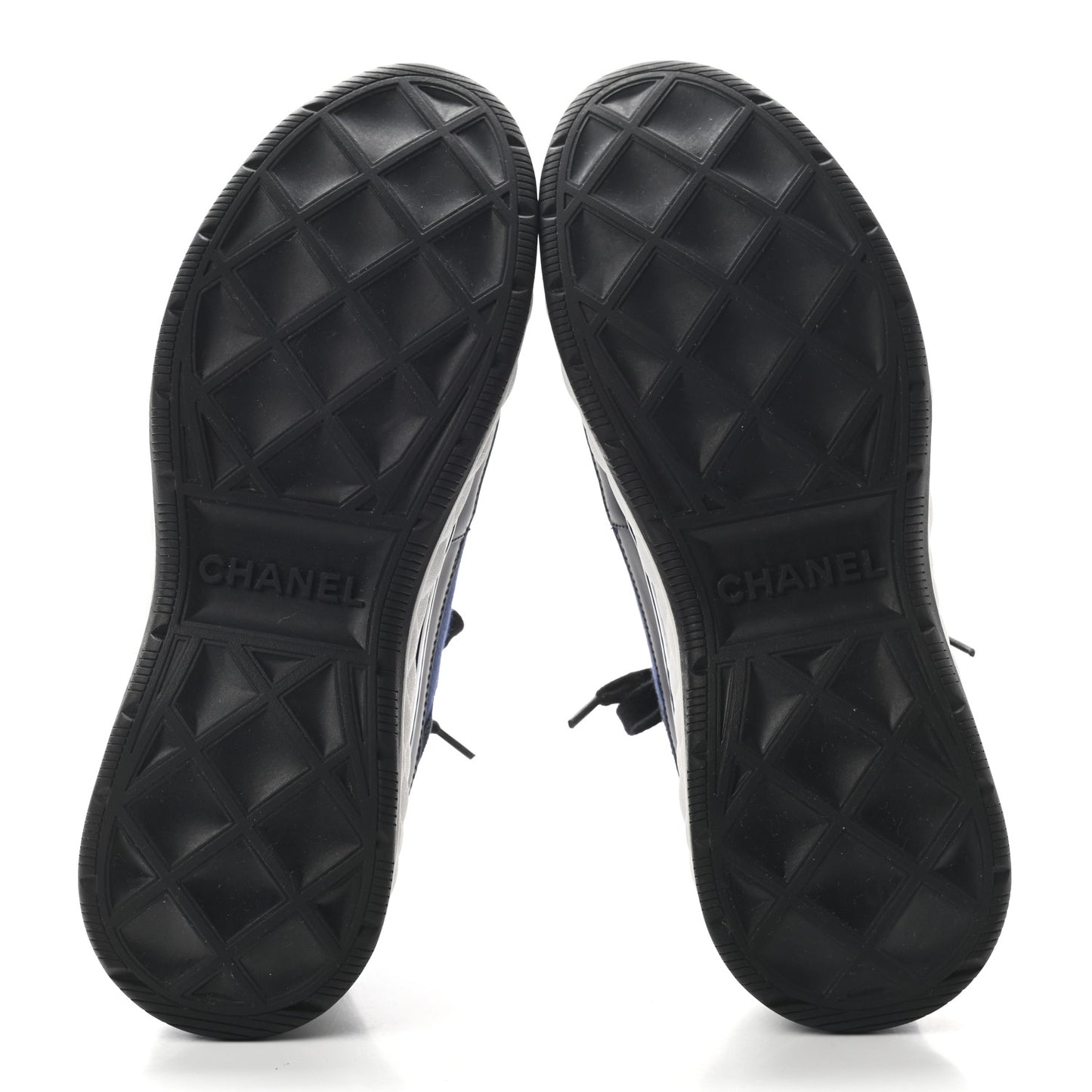 Suede Calfskin Mixed Fibers CC Sneakers 40 Navy