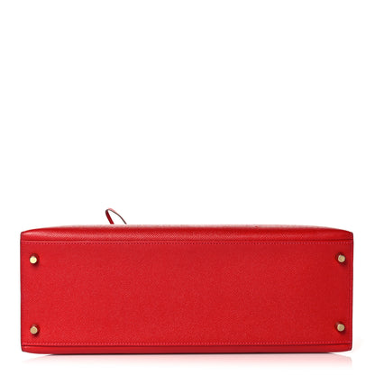 Hermes Epsom Kelly Sellier 35 Rouge Casaque 5 of 35