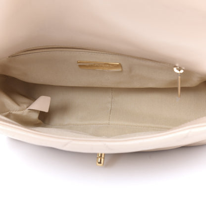 Chanel Lambskin Quilted Medium 19 Flap Beige 4 of 10
