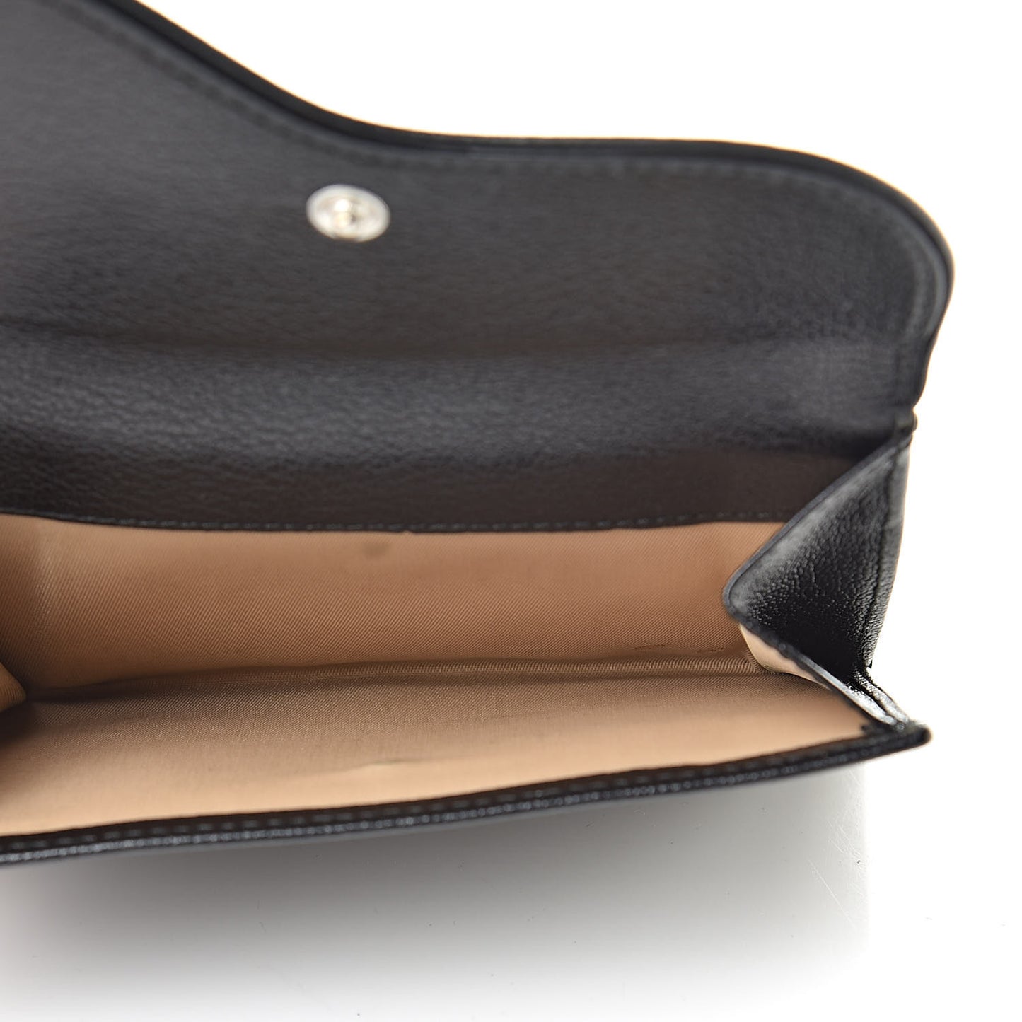Goatskin Saddle Compact Wallet Black