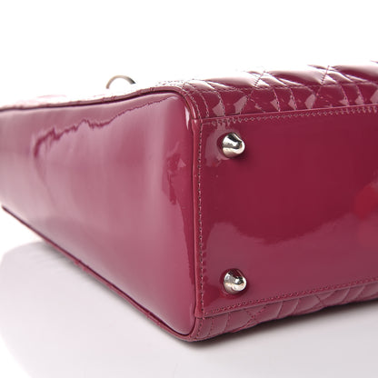 Christian Dior Patent Cannage Large Lady Dior Dark Pink 5 of 9