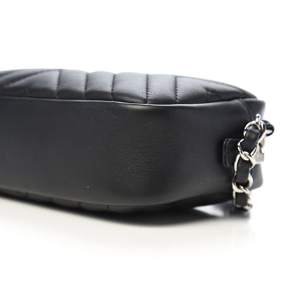 Chanel Calfskin Diagonal Chevron Quilted Tassel Camera Case Black 8 of 9