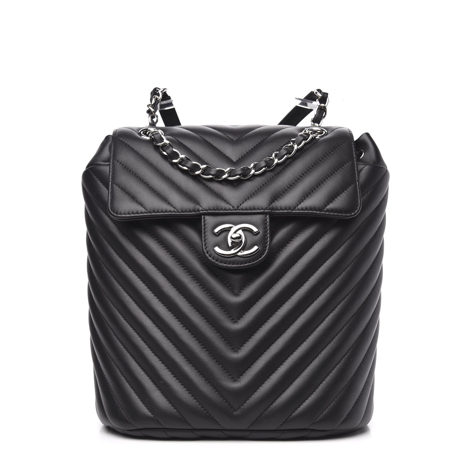 Chanel Calfskin Chevron Quilted Small Urban Spirit Backpack Black 1 of 8