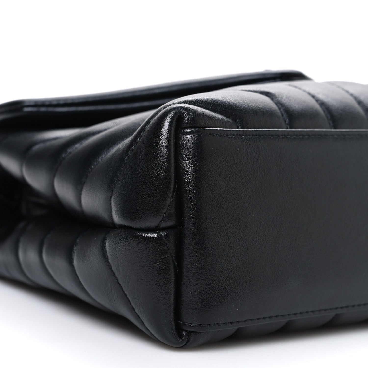 Saint Laurent Calfskin Y Quilted Monogram Monochrome Small Loulou Chain Satchel Black 9 of 11