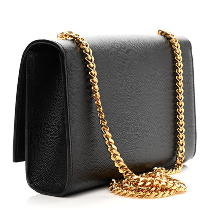 Saint Laurent Grain De Poudre Small Monogram Kate Satchel Black 2 of 9
