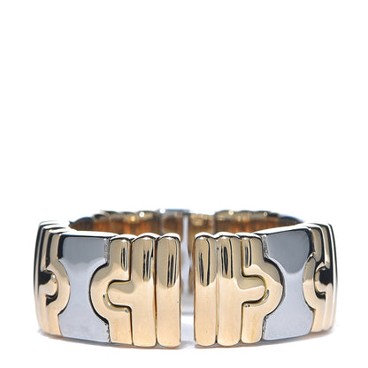 Bulgari Stainless Steel 18K Yellow Gold Parentesi Band Ring 54 6.75 3 of 4
