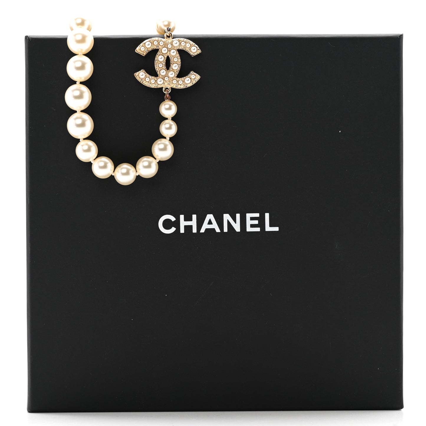 Pearl CC 100th Anniversary Necklace Light Gold