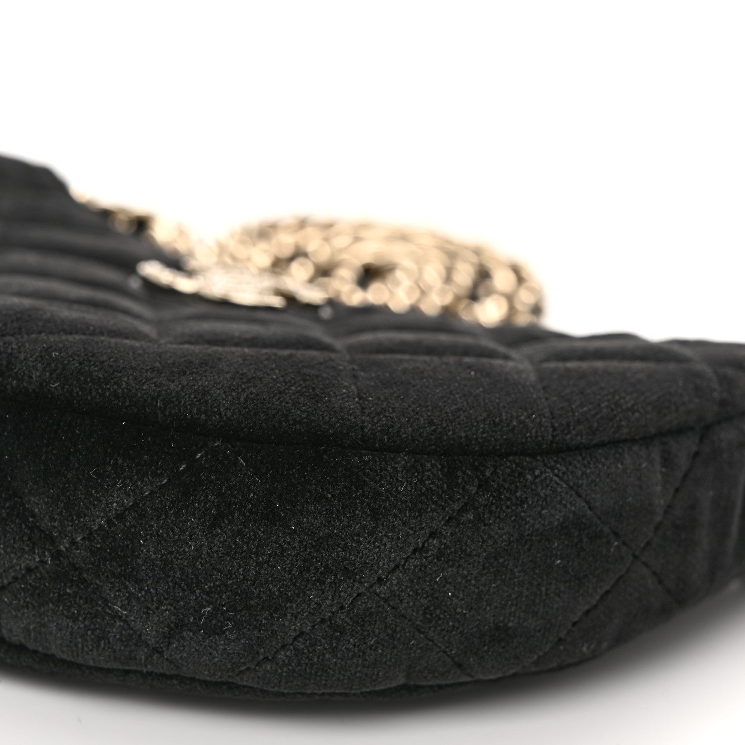 Chanel Velvet Crystal Quilted Chain Hobo Black 11 of 11