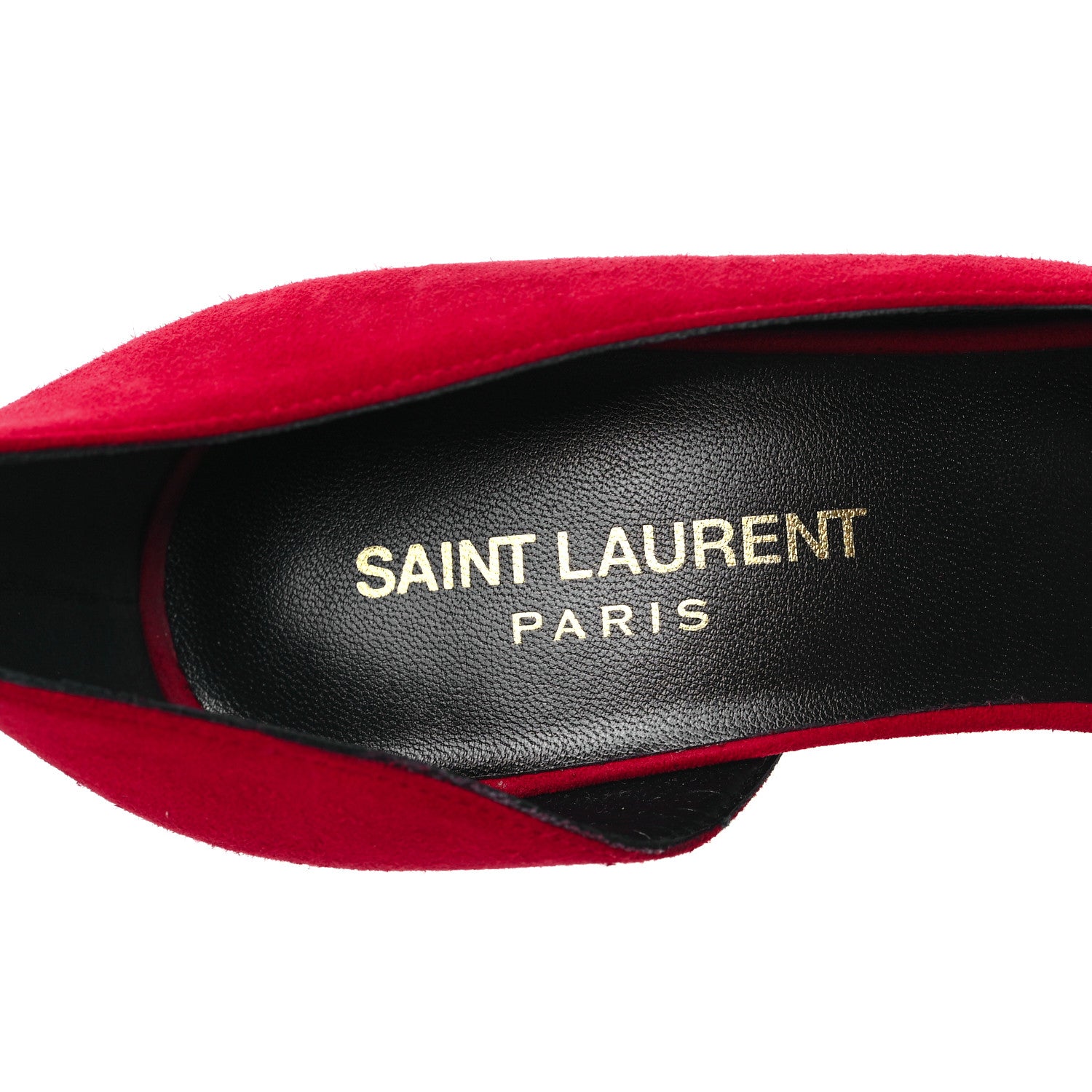 Saint Laurent Suede Janis 105 D'Orsay Pumps 37 New Red 7 of 9