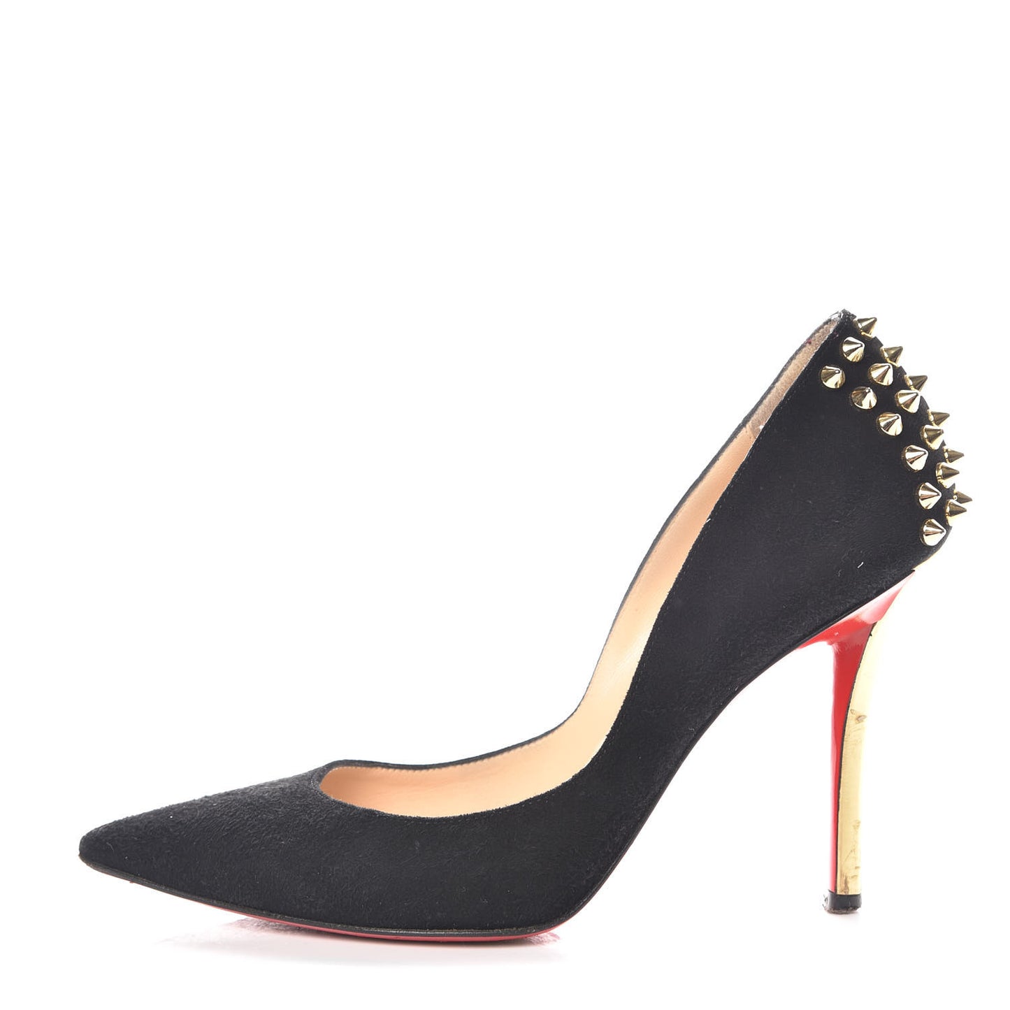 Suede Spiked Zappa 100 Pumps 35 Black Gold