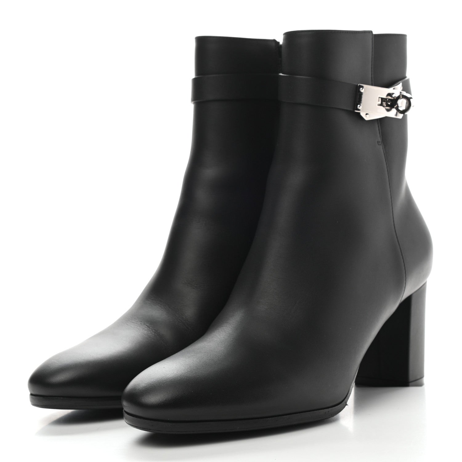Hermes Calfskin Saint Germain Ankle Boots 38 Black 3 of 9