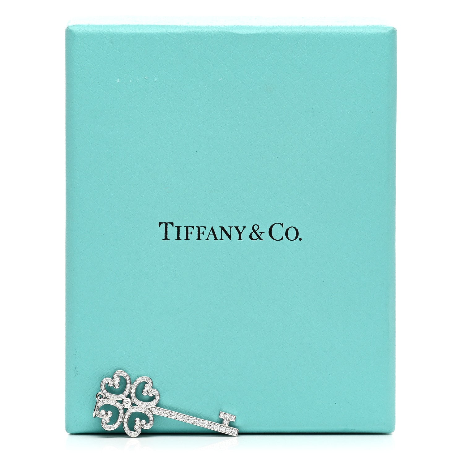 Tiffany Platinum Diamond Enchant Quatra Heart Key Pendant 4 of 4