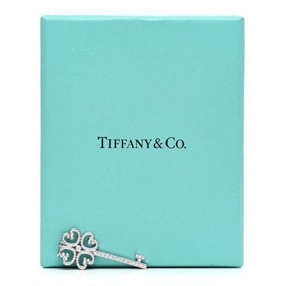 Tiffany Platinum Diamond Enchant Quatra Heart Key Pendant 4 of 4