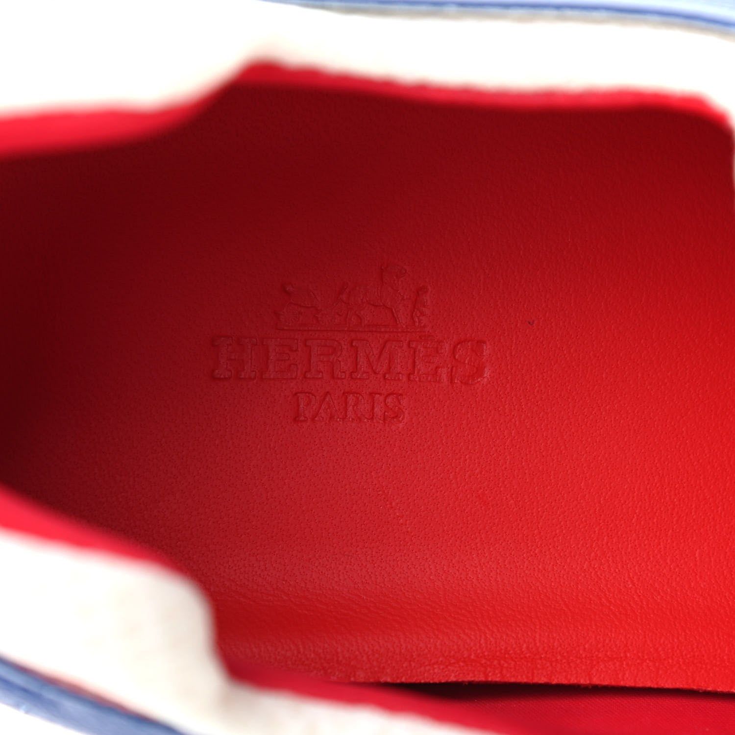 Hermes Epsom Technical Canvas Vitesse Sneakers 43 Bleu Royal White Rouge 6 of 9