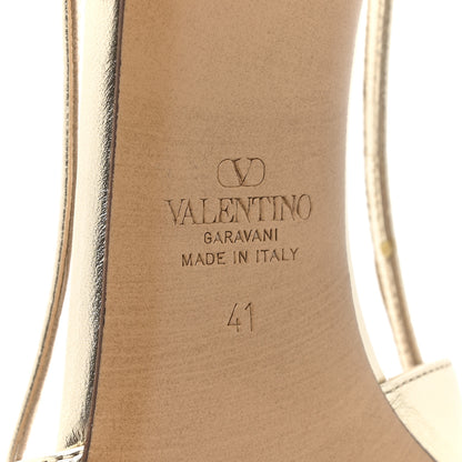 Valentino Garavani Metallic Nappa Crystal Vlogo Glow Slingback 80mm Pumps 41 Platino 7 of 10
