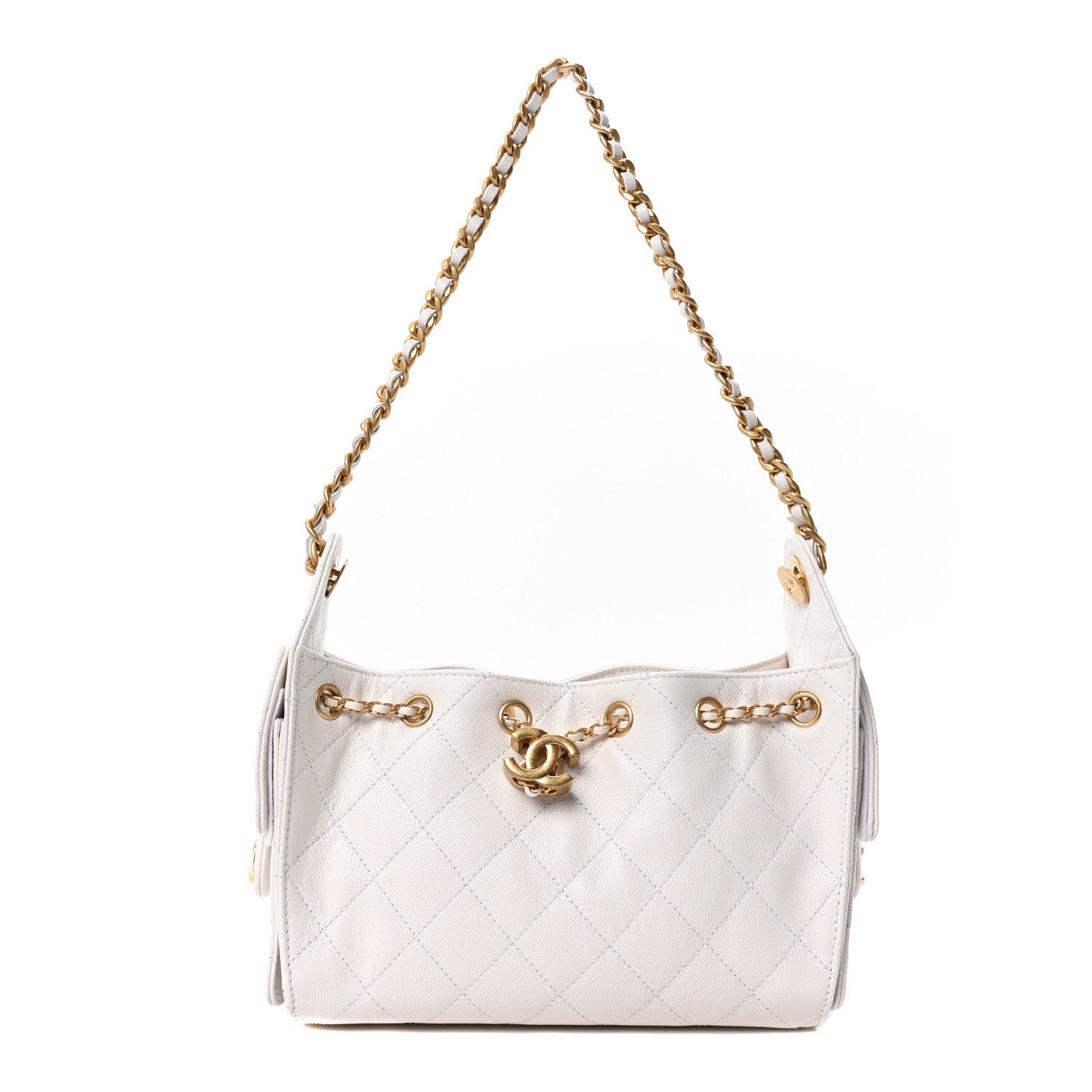 Chanel Caviar Quilted Mini Chanel 25 Handbag White 1 of 21