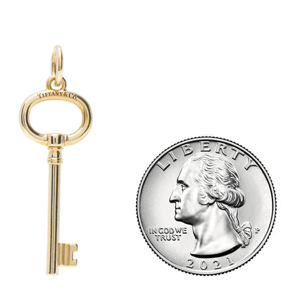 Tiffany 18K Yellow Gold Small Oval Key Pendant 2 of 3