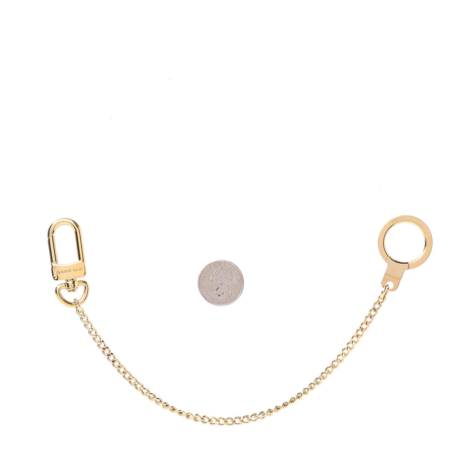 Louis Vuitton Metal Pochette Extender Key Ring Chain Gold 2 of 2