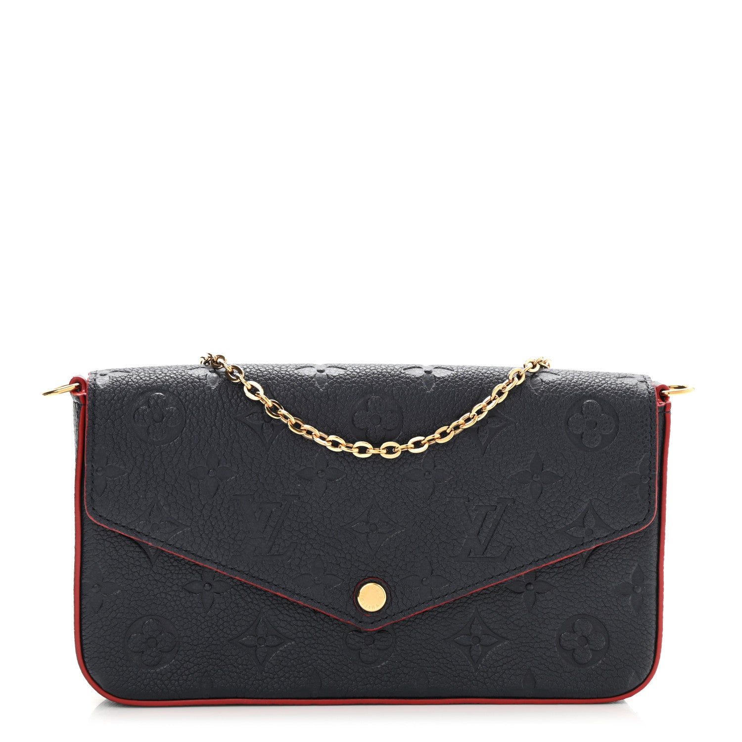 Louis Vuitton Empreinte Pochette Felicie Chain Wallet Marine Rouge 3 of 8